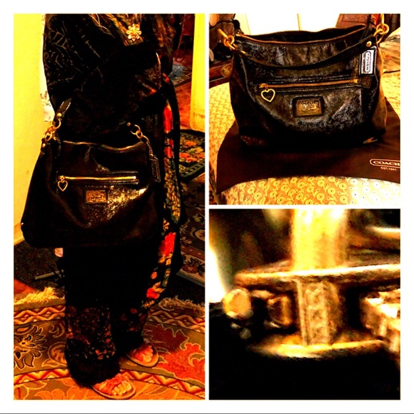 Coach Daisy Black-Gloss Tote #20108 - Picture 3 of 8